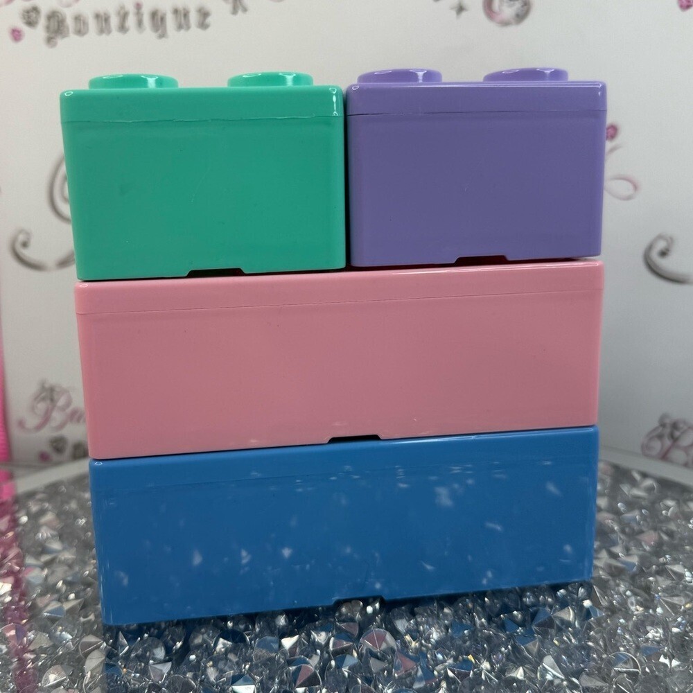 Stackable storage Toy Building Blocks - Teal, Purple, Pink, Blue NEW